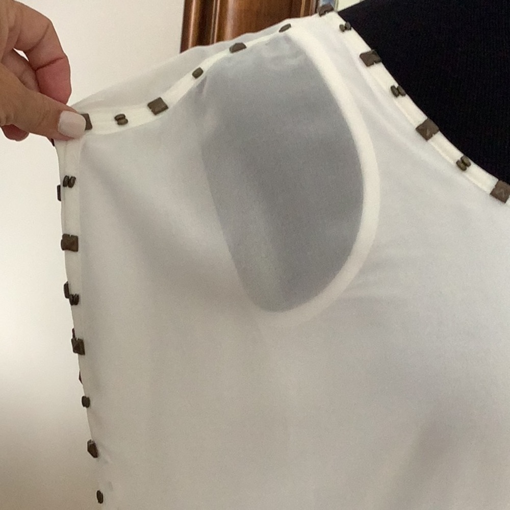 Cache Sheer Cream Color Top - image 3